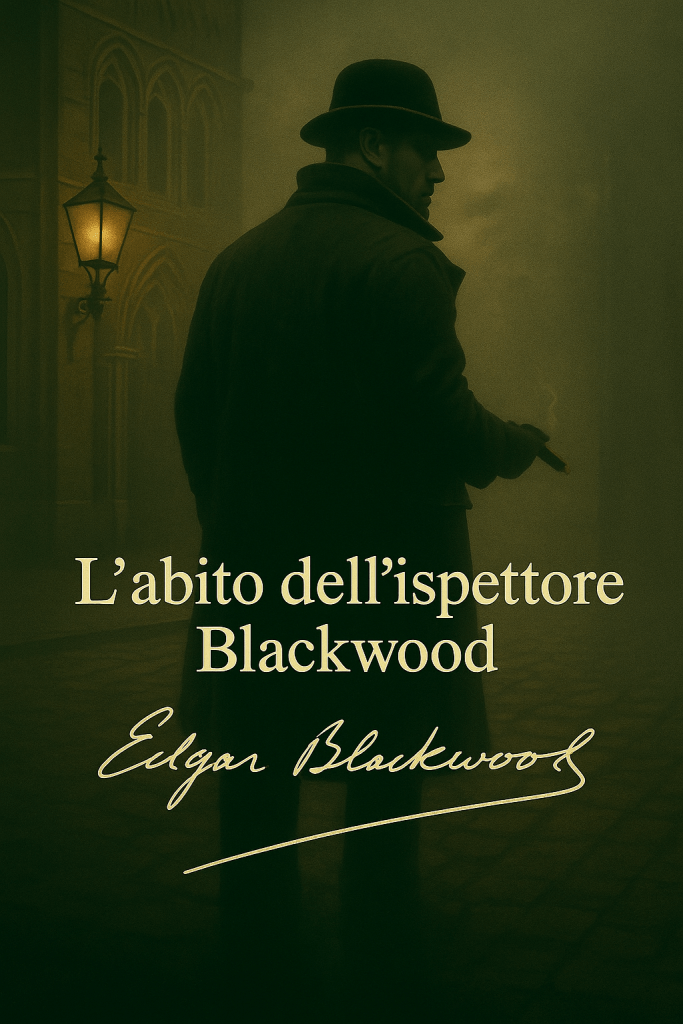 Edgar Blackwood sotto la pioggia davanti a una chiesa gotica di Londra